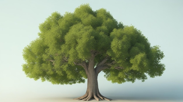 Arboreal Majesty FullBody 3D Illustration of a Majestic Tree