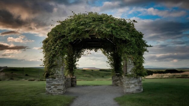 Arbour with sky