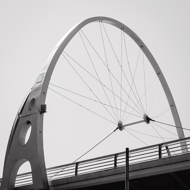 Arc above the bridge black and white urban photo