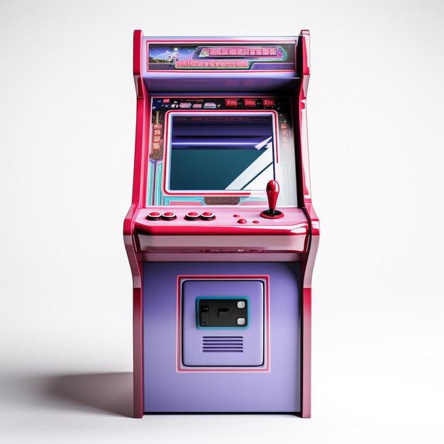 Photo a arcade gaming machine isolated on white background