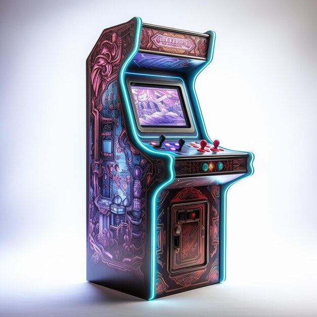 Photo a arcade gaming machine isolated on white background