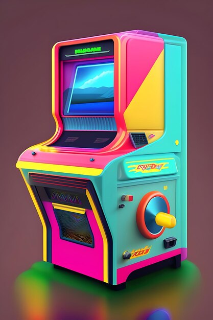 Foto arcade machine illustratie jaren '80 close-up