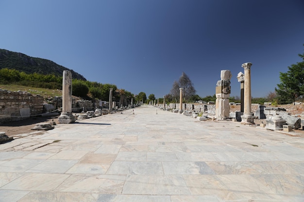 Arcadian Street in de oude stad Efeze, Izmir, Turkije