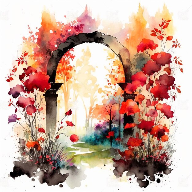 An arch in the autumn forest