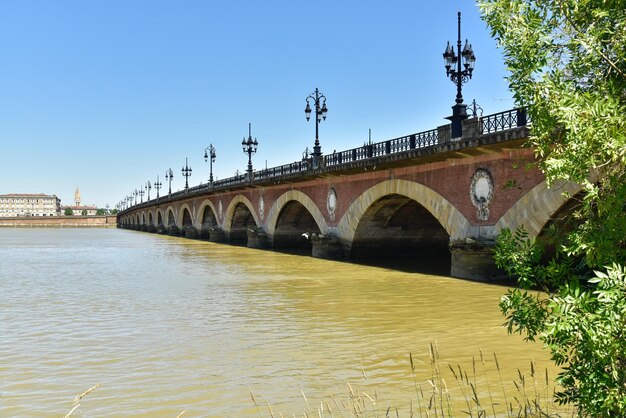 Arch bridge over river