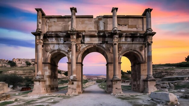 The arch of hadrian in jerash jordan is an 11 metre high triple arched gateway erected to honor th