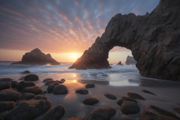 Arch rock oceaan Amerika natuurlijke natuur Genereren Ai