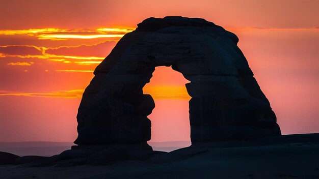 Arch silhouette at sunset