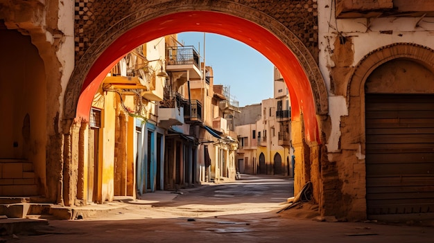 Arch on the streets of MoroccoGenerated Ai