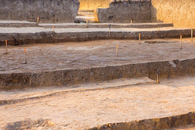 Archaeological excavations remains of the settlement the scythians fossils