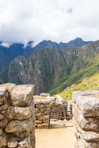 Archaeological remains of Machu Picchu located in the mountains of Cusco. Peru