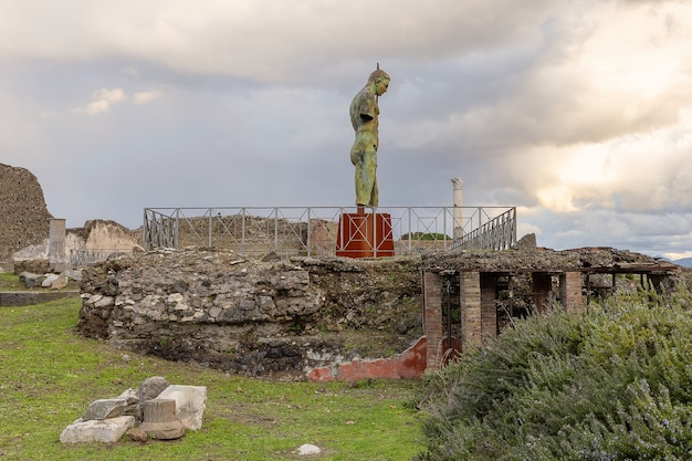 Archaeological ruin of ancient Roman city Pompeii