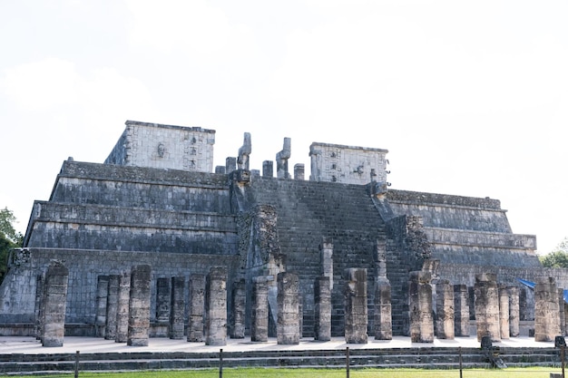 Archaeological structures of the Mayan culture at the Chichen Itza site in Mexico