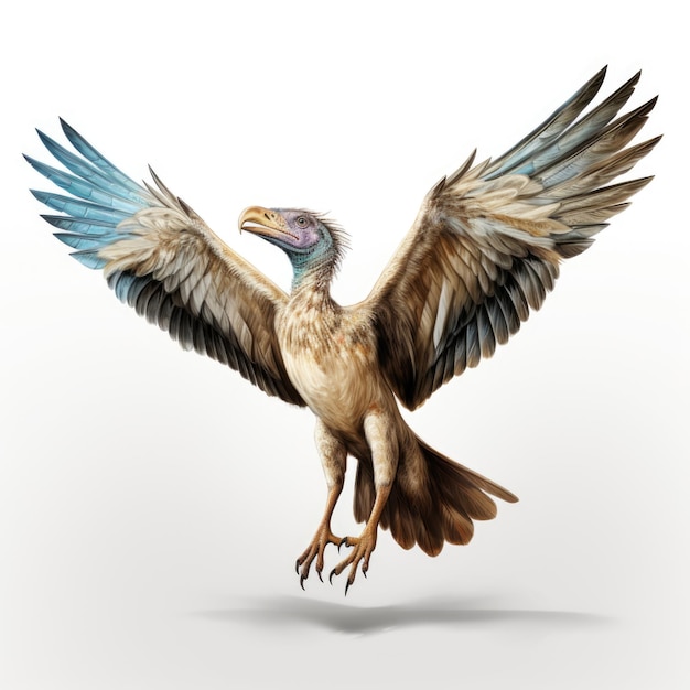 백색 배경에 고립된 아케오프테릭스 (Archaeopteryx)