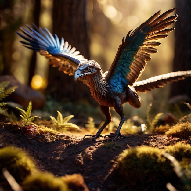 アーケオプテリクス (Archaeopteryx)  恐 (Dinosaur) といった動物の写真