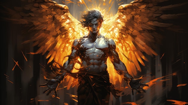 Archangel Michael With Luminous Wings Generative AI