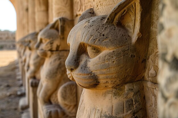 Foto colonne ad arco a forma di gatto