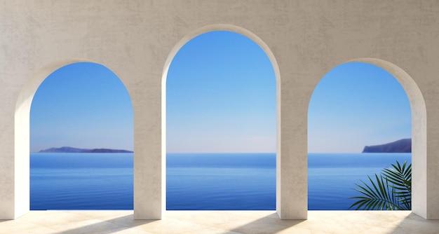 Foto porta ad arco di una classica villa mediterranea e patio