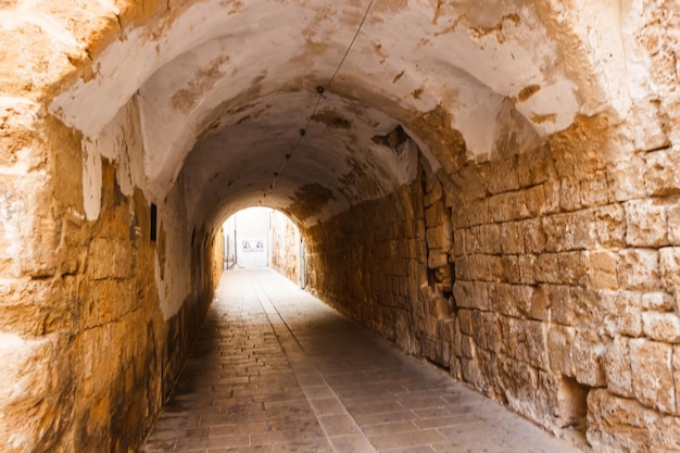 Arched passage in the Akko fortress