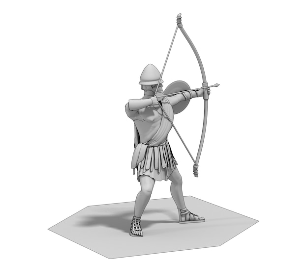 Photo archer warrior character 3d illustration