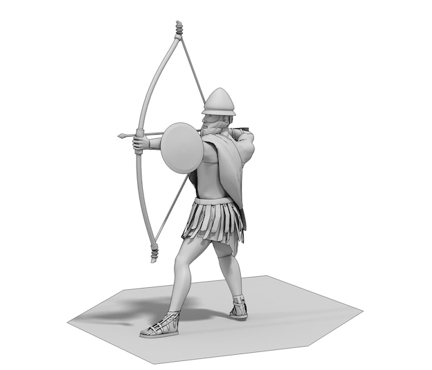 Photo archer warrior character 3d illustration