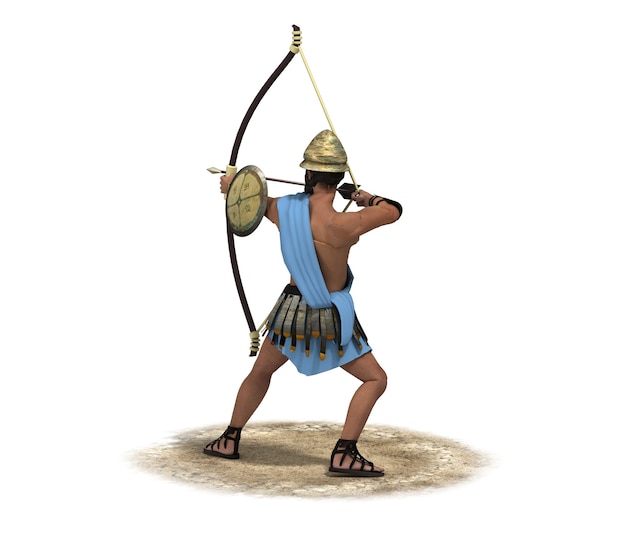 archer warrior character 3D illustration