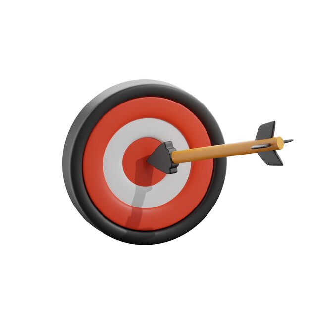 Photo archery business target 3d icon illustration