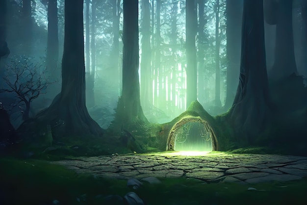 Archery Portal in Mysterious Magical Forest with Beautiful Environment