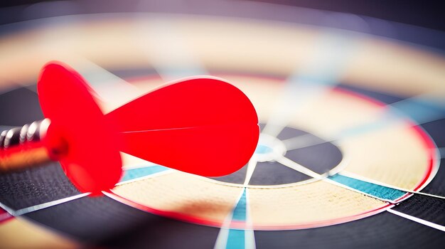 Archery target with arrows hitting the bullseye