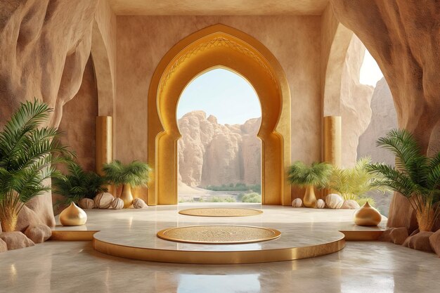 Arches in the palace Podium and arches for product display