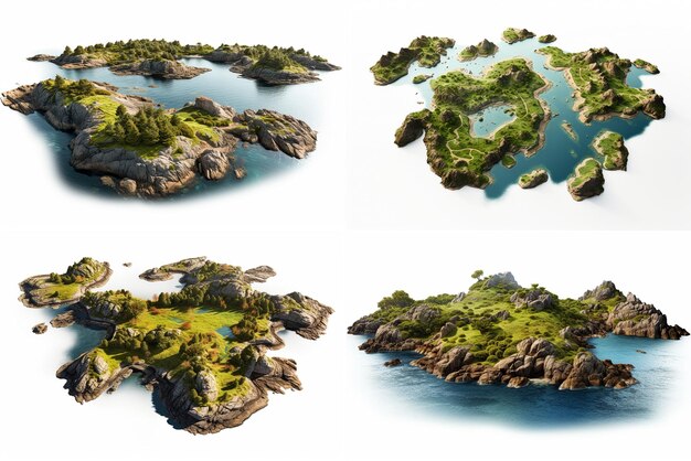 archipelago set isolated on white background