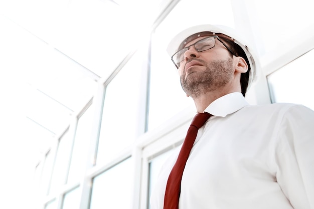 Architect designer looking in an empty office