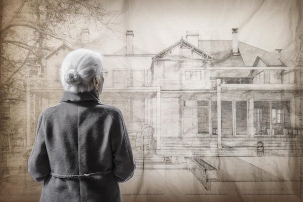 Architect house plan old woman Generate AI