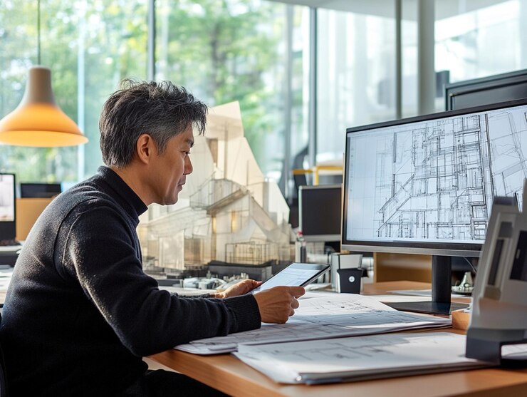 Architect working in office