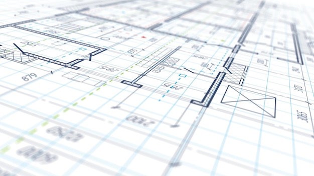 Foto architectonisch plan huisplanproject ingenieursontwerp industriële bouw