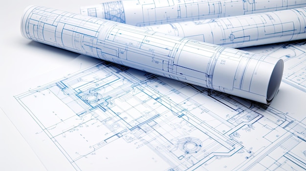 architectonische blauwdruk opstellen technische tekeningen achtergrond