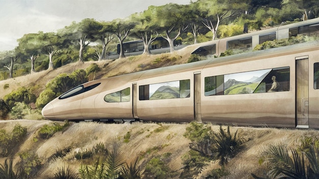 Architectonische illustratie trein