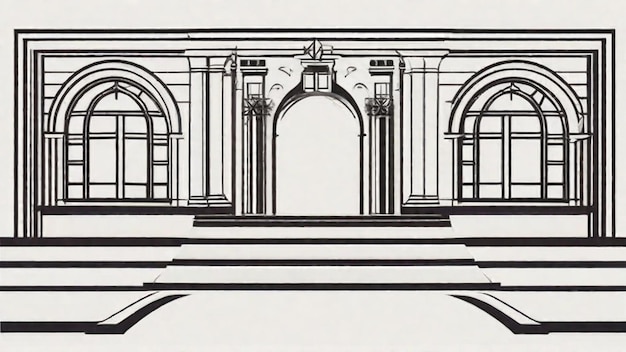 Foto architectonische symmetrie en evenwicht