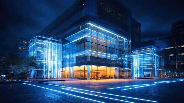 Architectonische verlichting van het gebouw met behulp van LED's