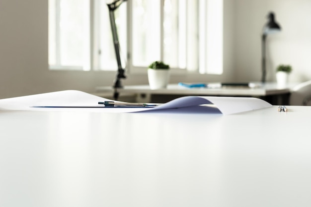 Architects office in a low angle view across the table