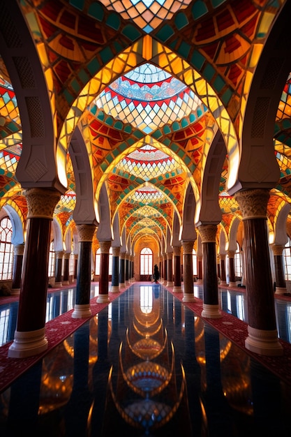 Photo the architectural beauty of a historic mosque during the ramadan period