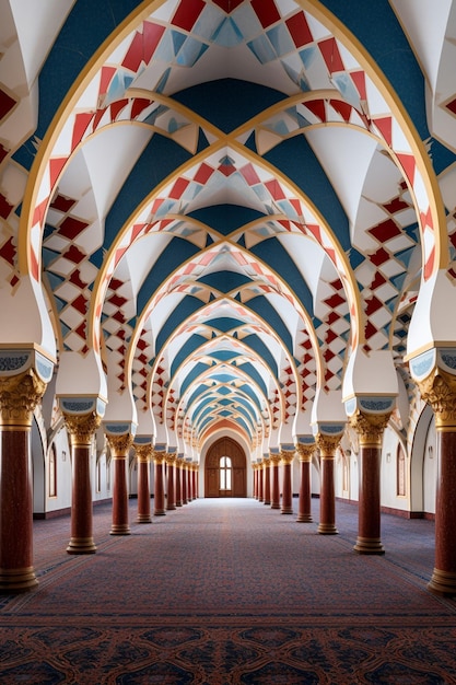 the architectural beauty of a historic mosque during the Ramadan period