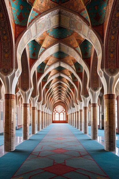 the architectural beauty of a historic mosque during the Ramadan period