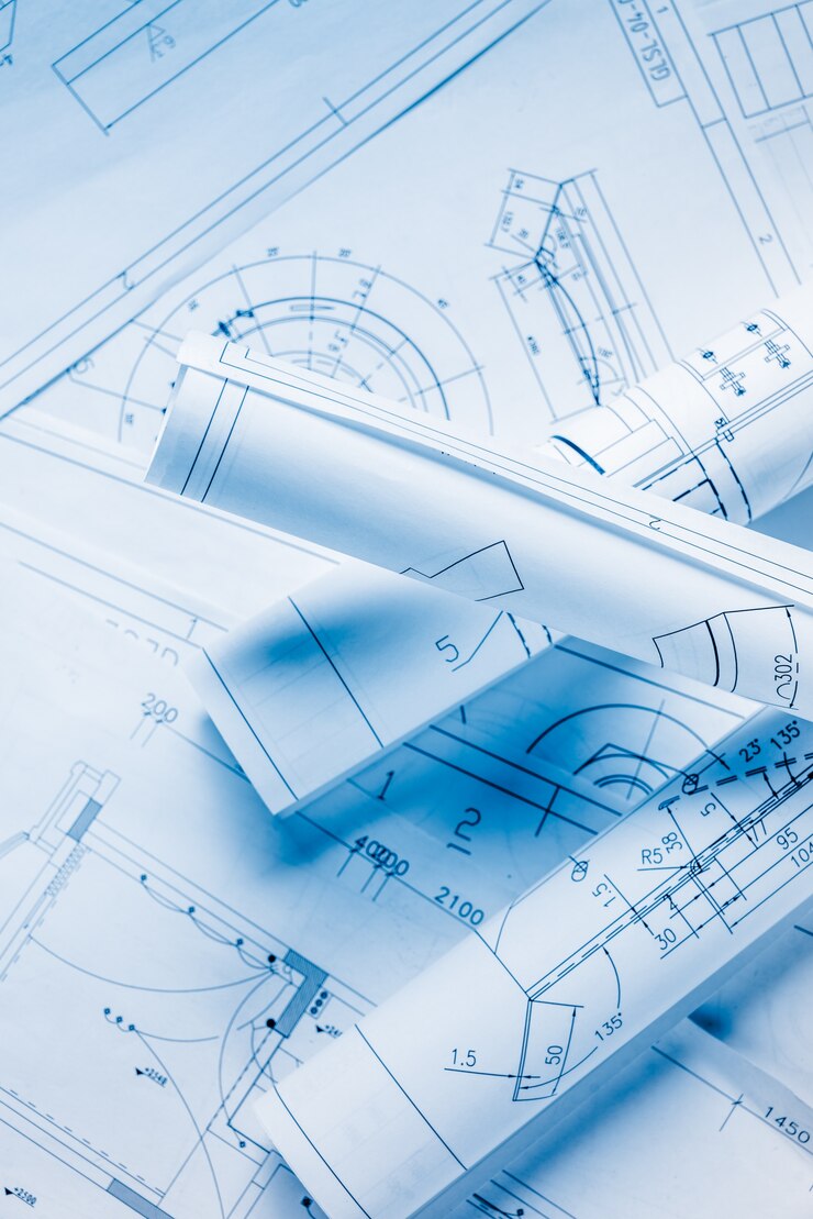 Photo architectural blueprints.