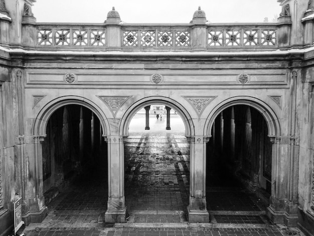 architectural columns in courtyard