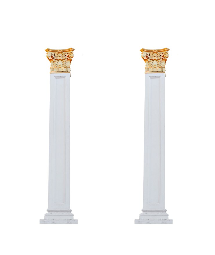 Architectural columns on a white background.