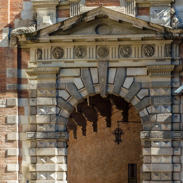 Architectural detail in the city of Toulouse Occitanie southern France