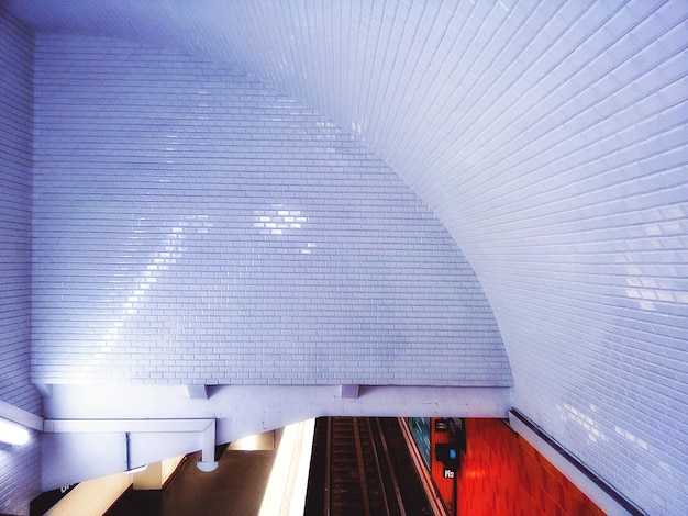 Architectural detail of subway station platform