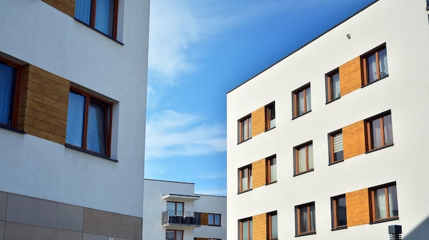 Architectural details of modern apartment building