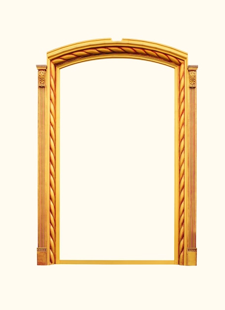 Architectural frame of the window on a white wall